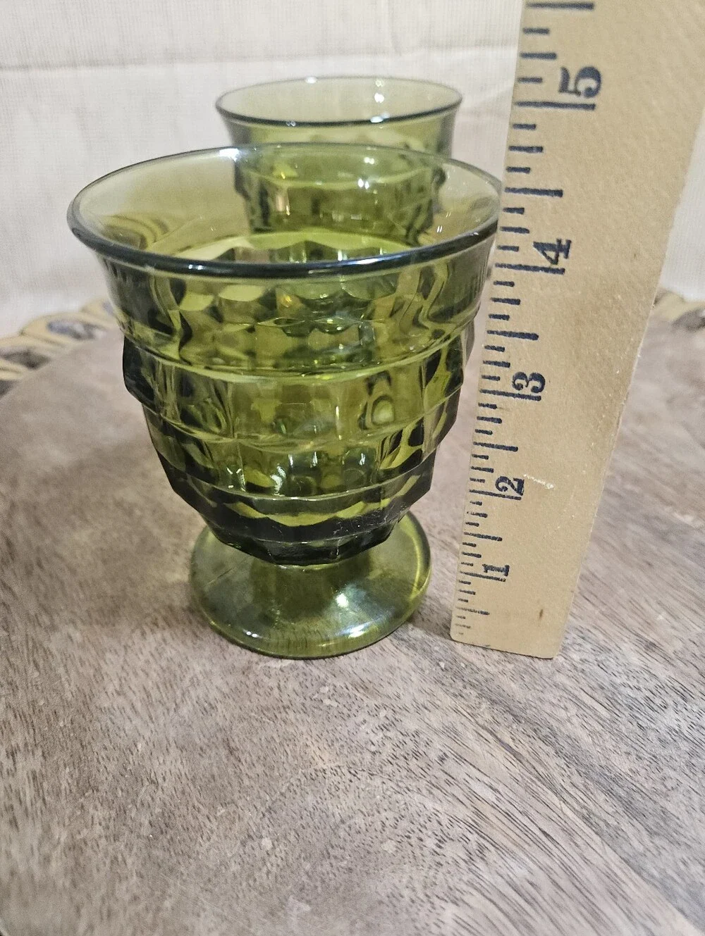 2 Indiana Whitehall Colony Vintage Glass Footed Tumblers